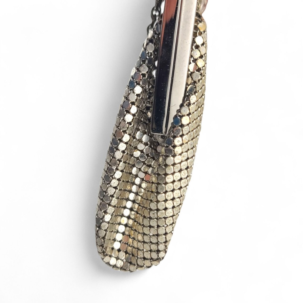 Vintage Whiting & Davis Silver Mesh Chain Strap Evening Purse Made in USA - Picture 5 of 12